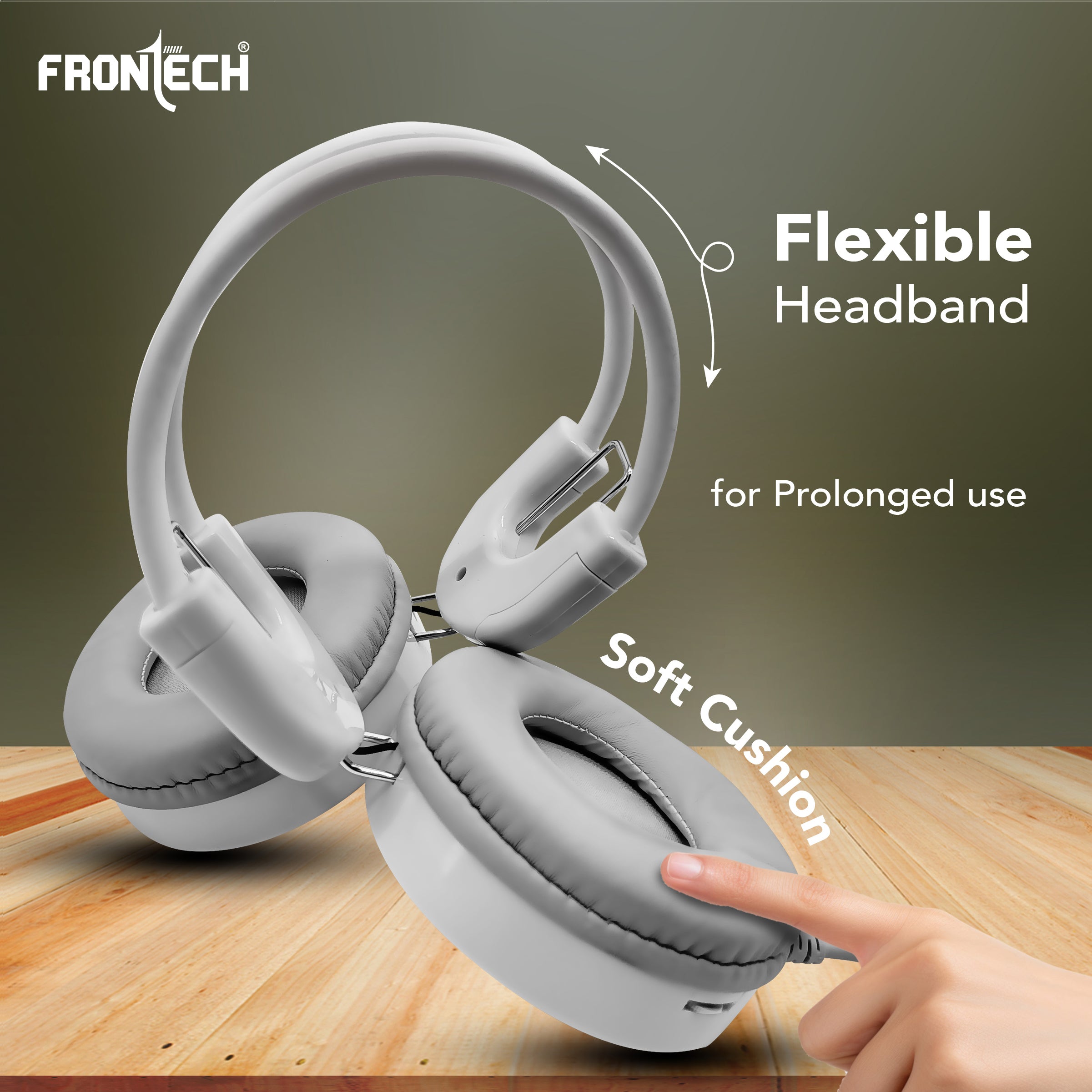Frontech Wired Over-Ear Multimedia Headphones with Mic | 3.5mm single Audio Jack| Adjustable Headband & Soft Cushions | Compatible with PC, Laptop & Mobile – White & Blue (HF-3452) Frontech Wired Over-Ear Multimedia Headphones with Mic | 3.5mm single Audio Jack| Adjustable Headband & Soft Cushions | Compatible with PC, Laptop & Mobile – White & Blue (HF-3452)